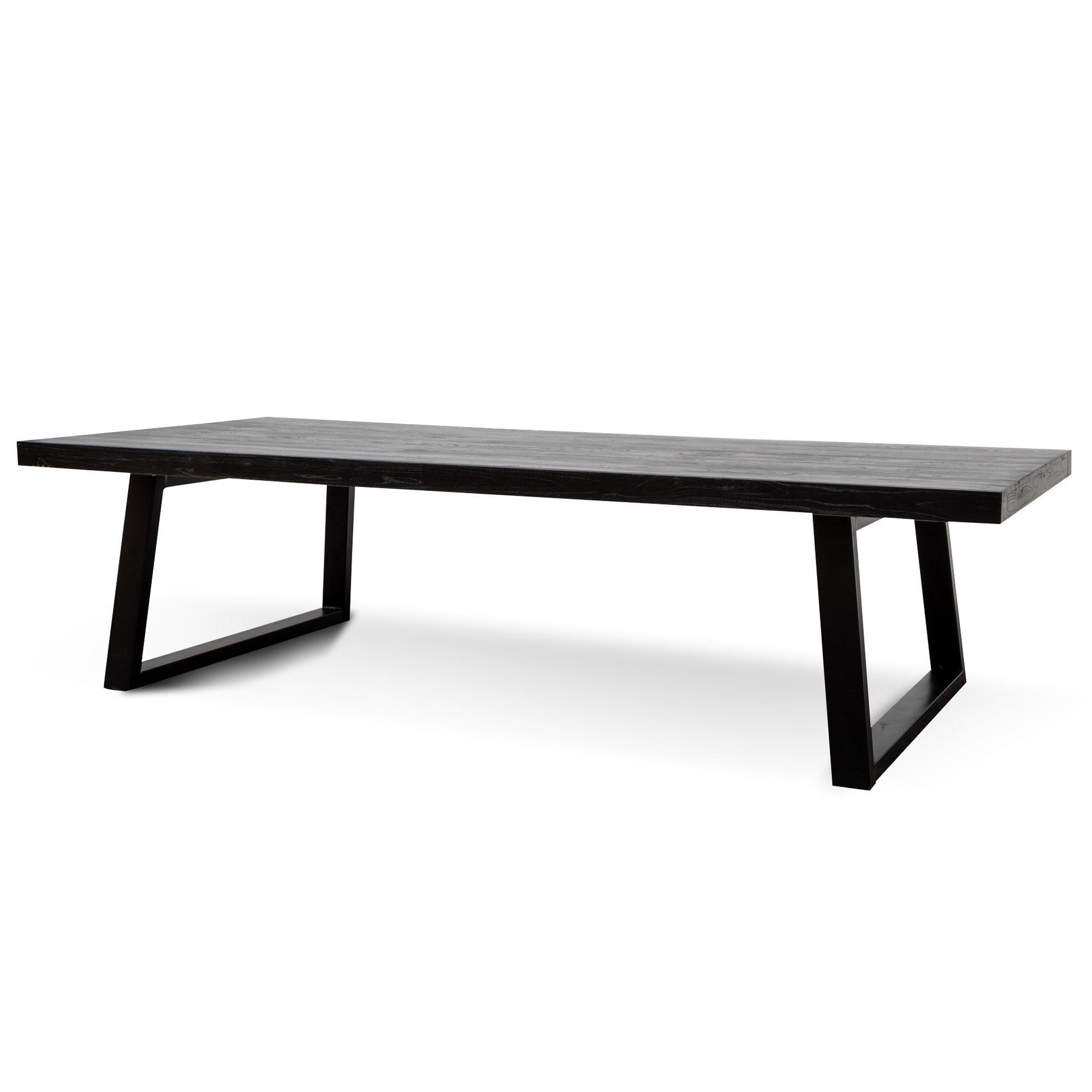 Eros 3m Reclaimed Wood Dining Table - Full Black - Dining Tables