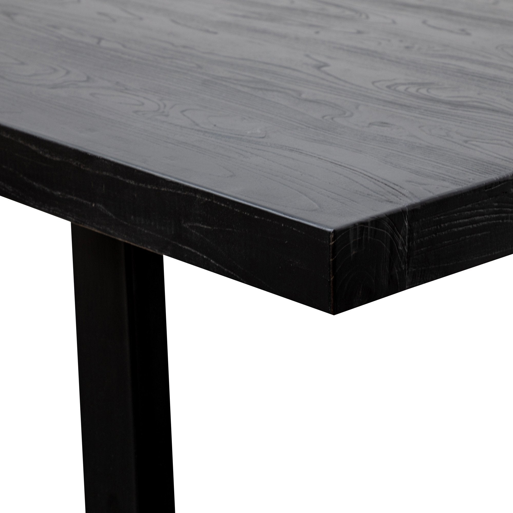 Eros 3m Reclaimed Wood Dining Table - Full Black - Dining Tables