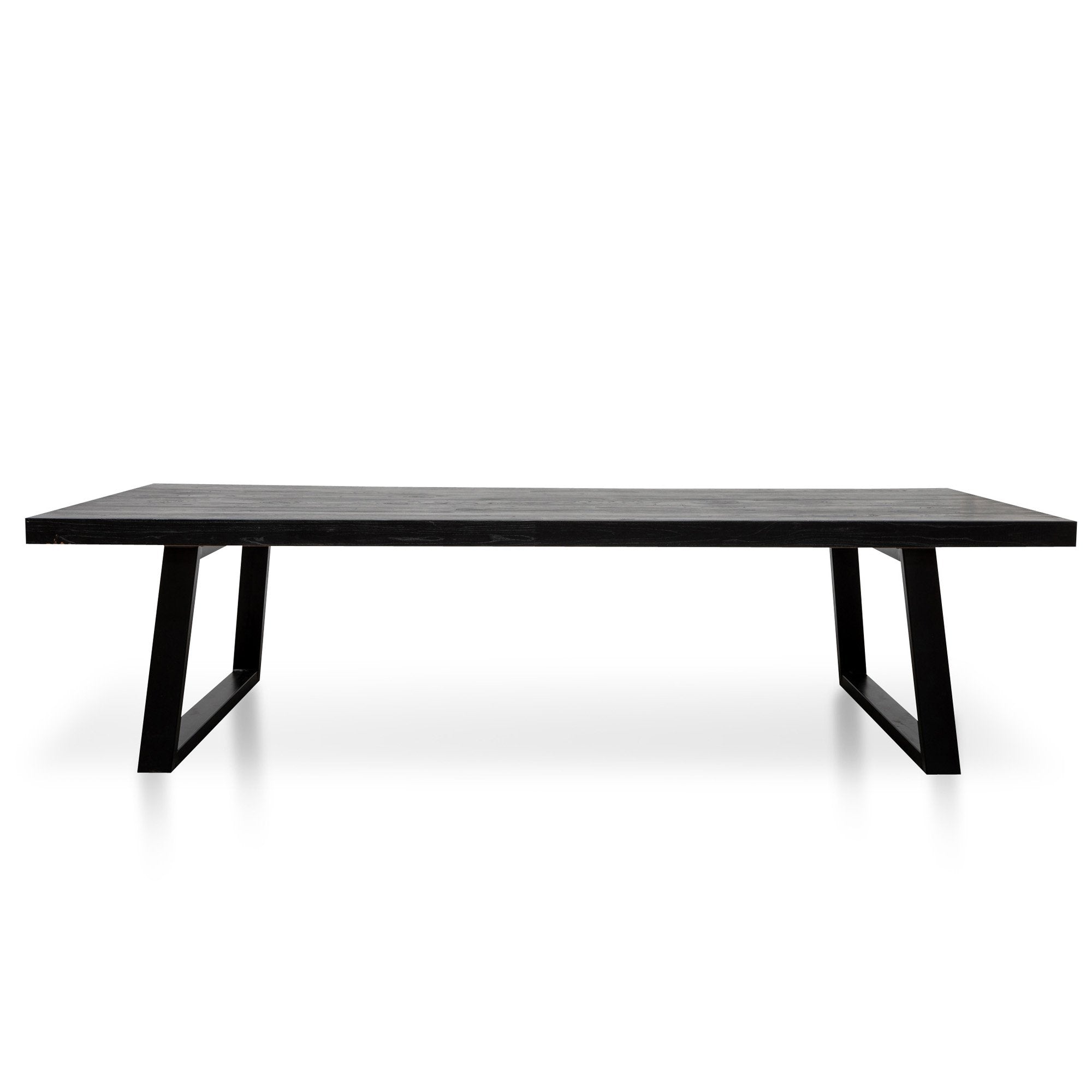 Eros 3m Reclaimed Wood Dining Table - Full Black - Dining Tables