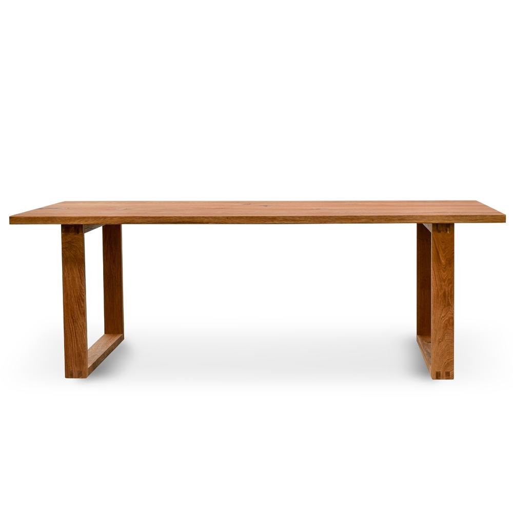 Essen 2.2m Rustic Oak Veneer Dining Table - Oak Wrapped Legs - Dining Tables