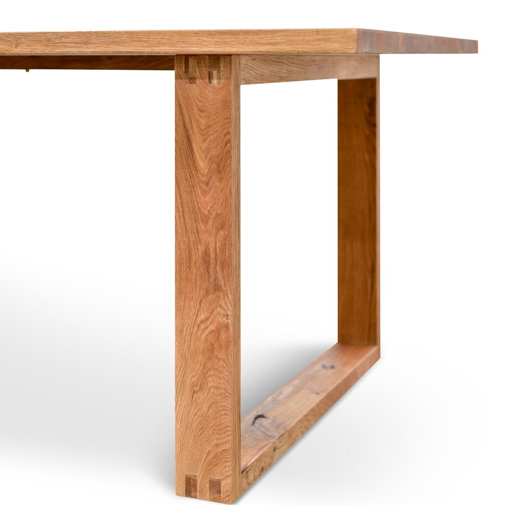 Essen 2.2m Rustic Oak Veneer Dining Table - Oak Wrapped Legs - Dining Tables