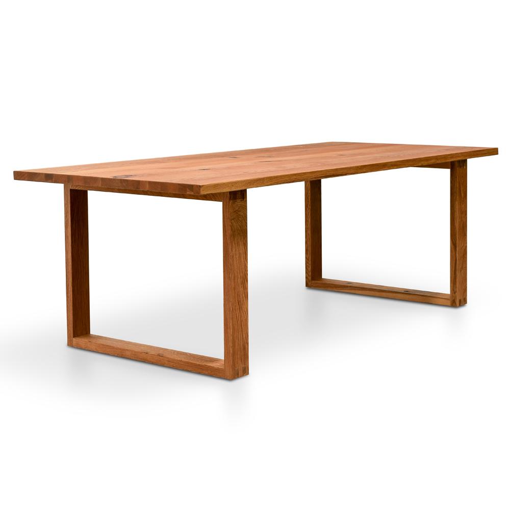 Essen 2.2m Rustic Oak Veneer Dining Table - Oak Wrapped Legs - Dining Tables