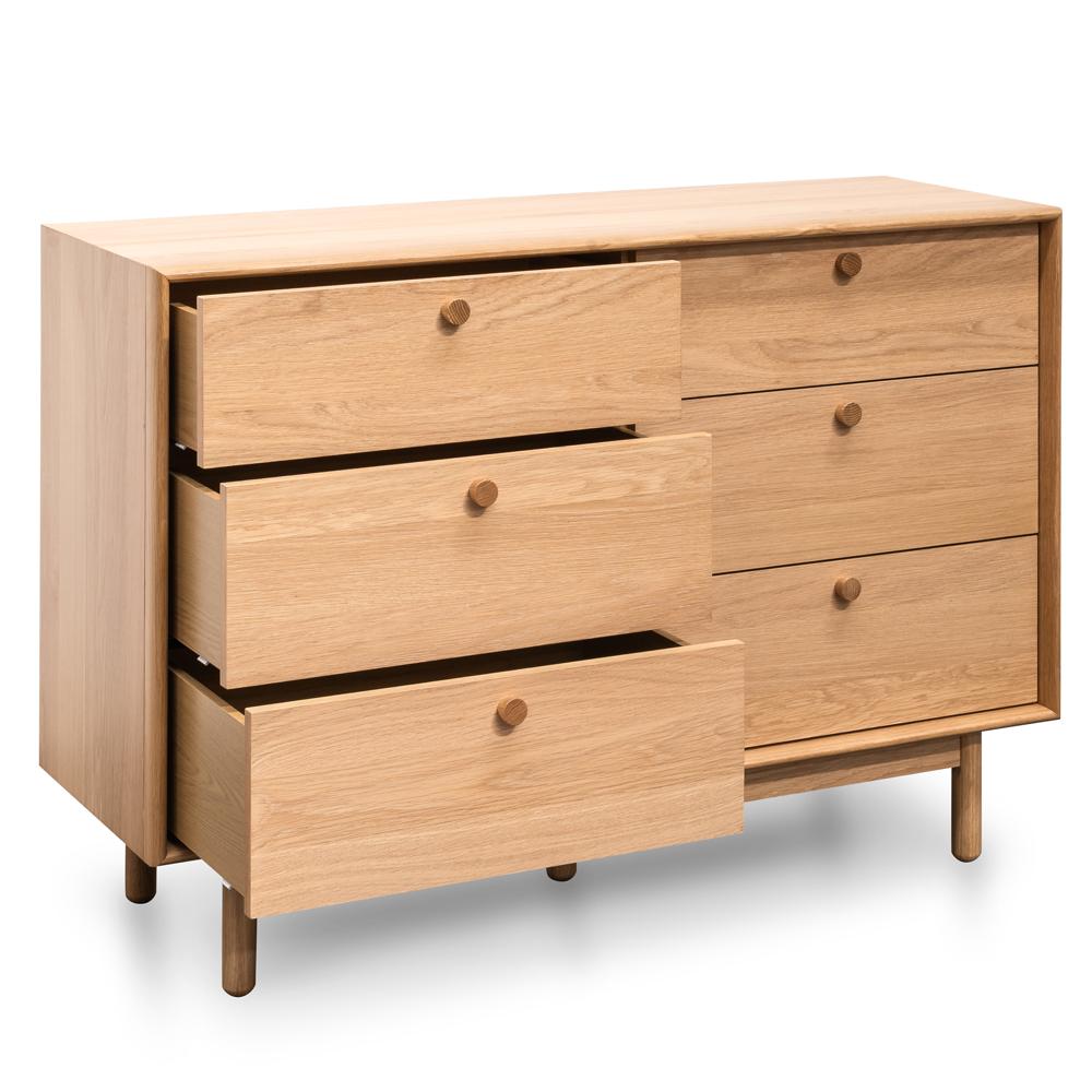 Ethan 6 Drawer Wide Chest - Oak - Dressers