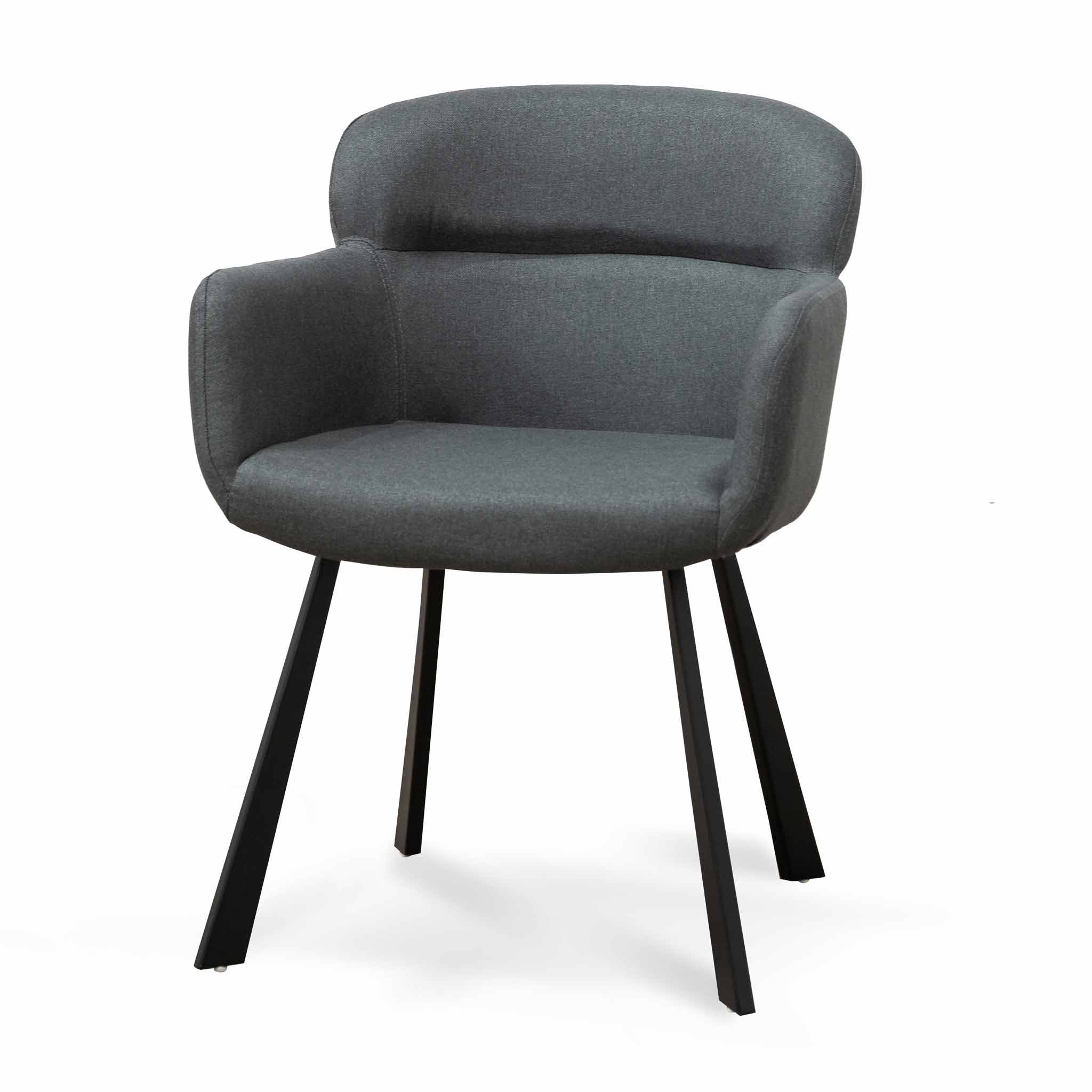 Ethan Fabric Dining Chair - Gunmetal Grey - Dining Chairs