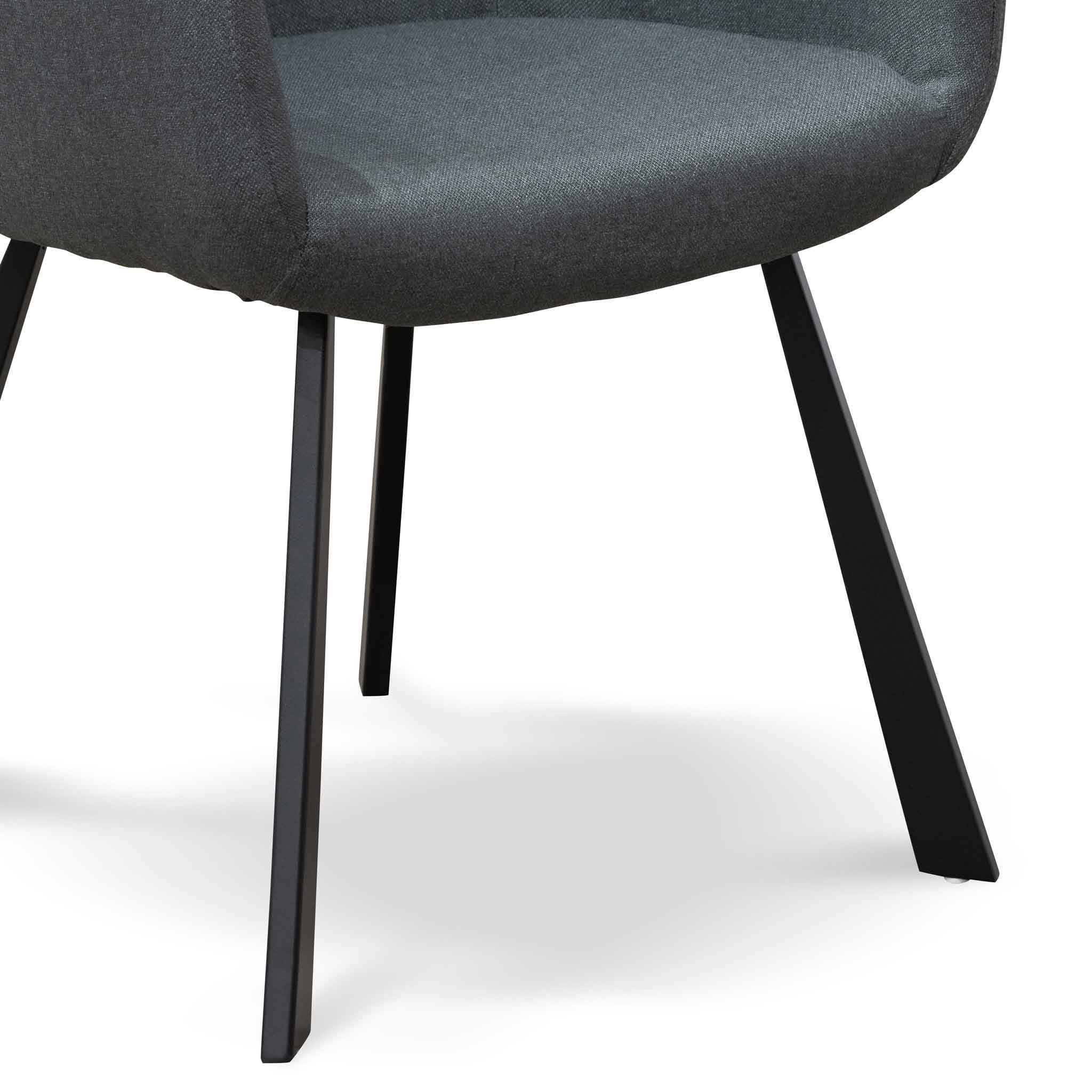 Ethan Fabric Dining Chair - Gunmetal Grey - Dining Chairs