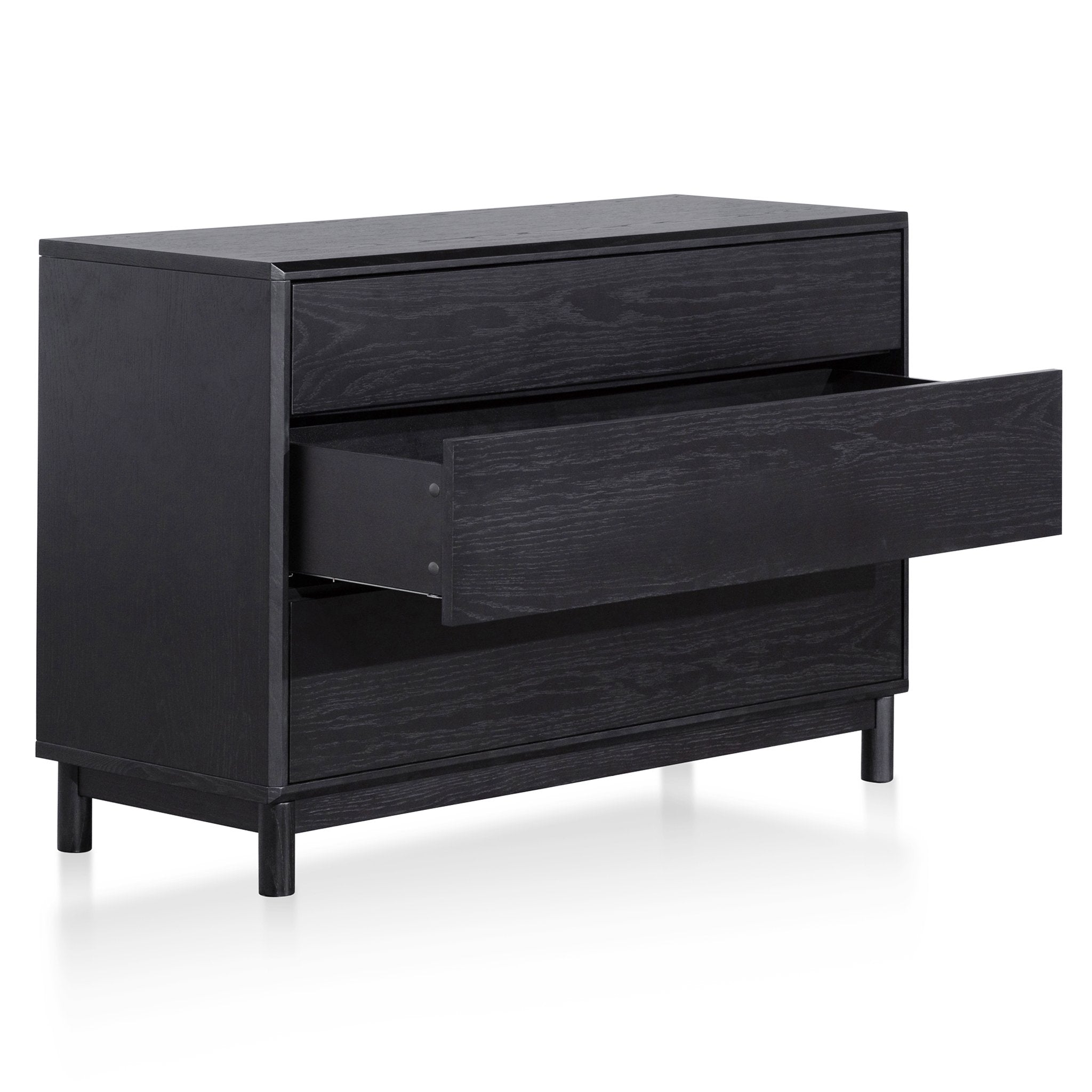Evelyn 3 Drawers Dresser Unit - Black Oak - Dressers