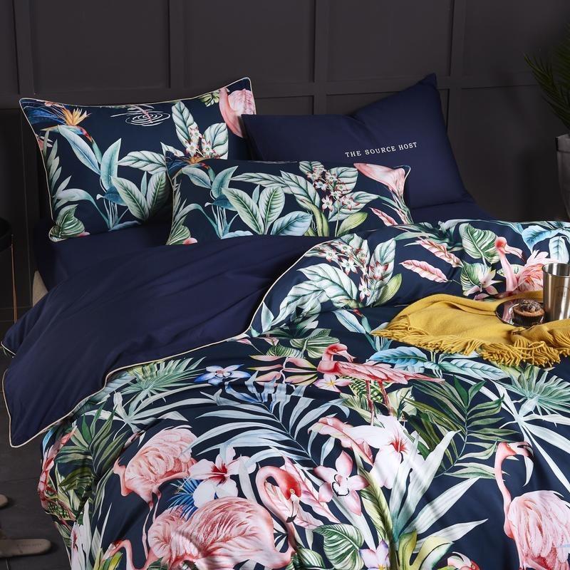 Flamingo Duvet Cover Set (Egyptian Cotton, 500TC) - Duvet Covers