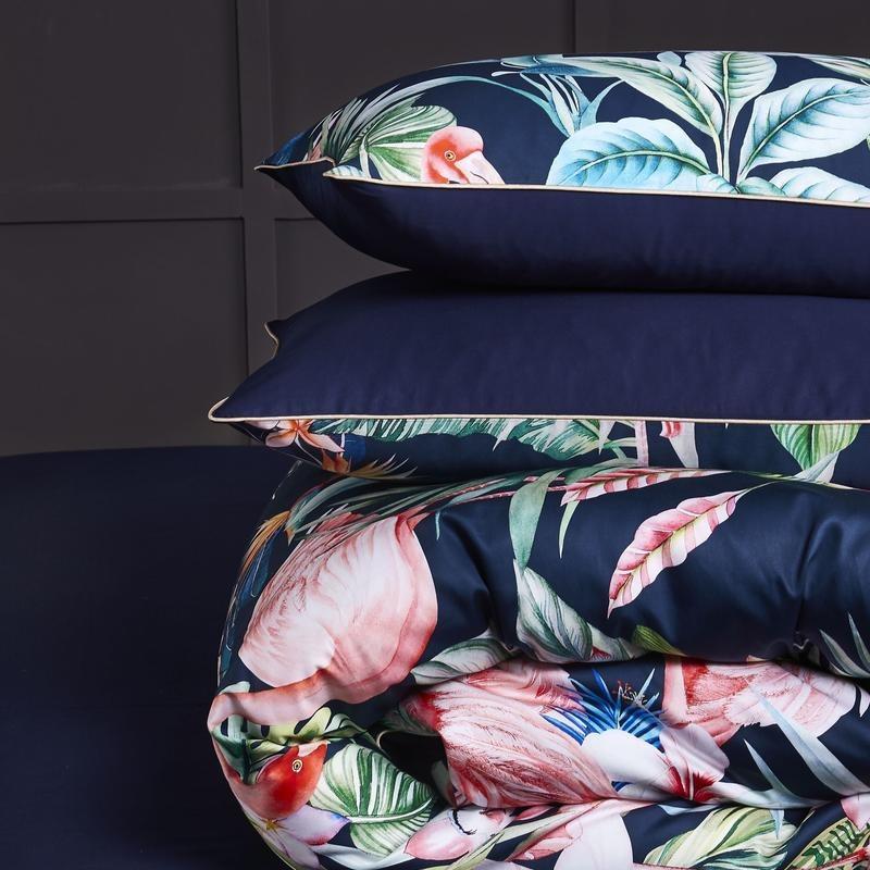 Flamingo Duvet Cover Set (Egyptian Cotton, 500TC) - Duvet Covers