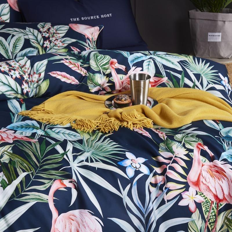Flamingo Duvet Cover Set (Egyptian Cotton, 500TC) - Duvet Covers