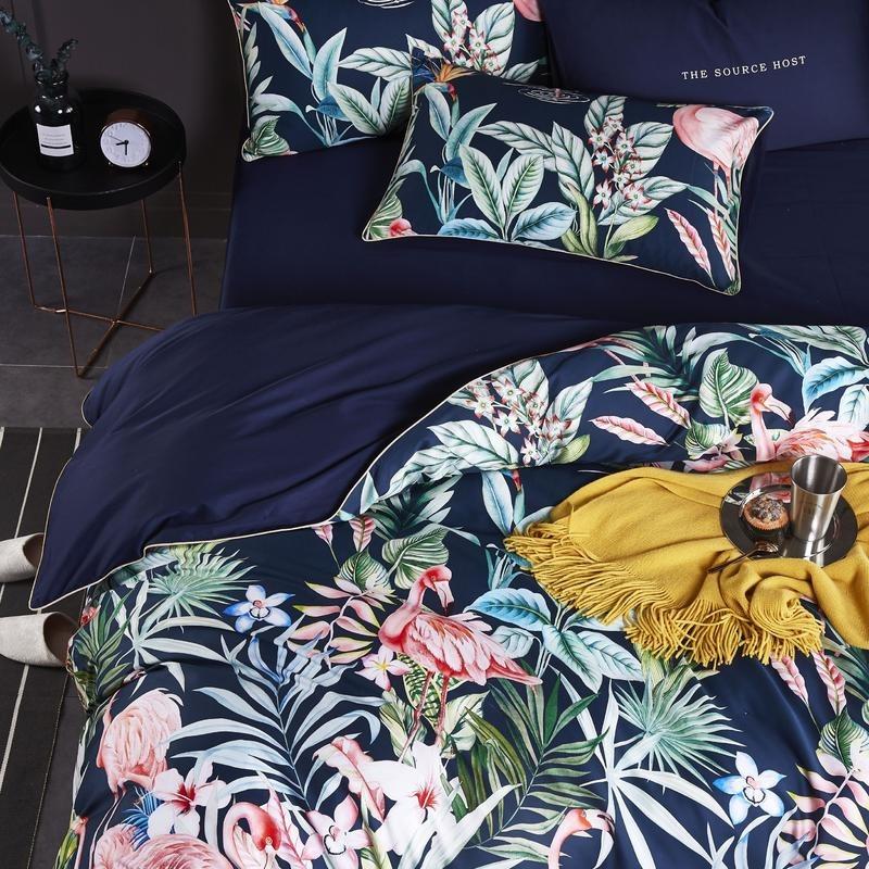 Flamingo Duvet Cover Set (Egyptian Cotton, 500TC) - Duvet Covers