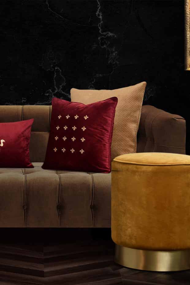 Fleur Dilis Pillow Cover , Red - Pillow Covers