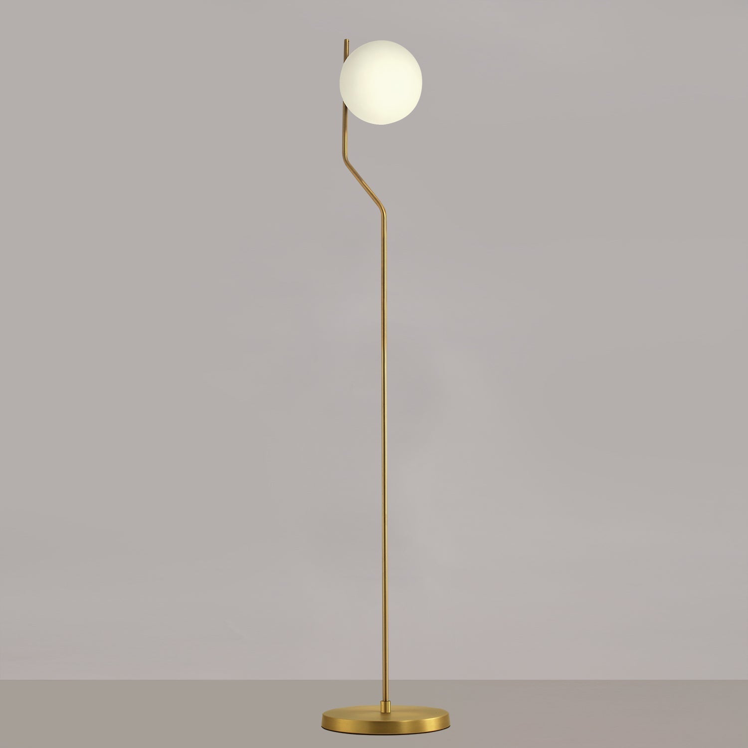 Floor Lamp Maui / Opal Glass & Metal - Floor Lamps