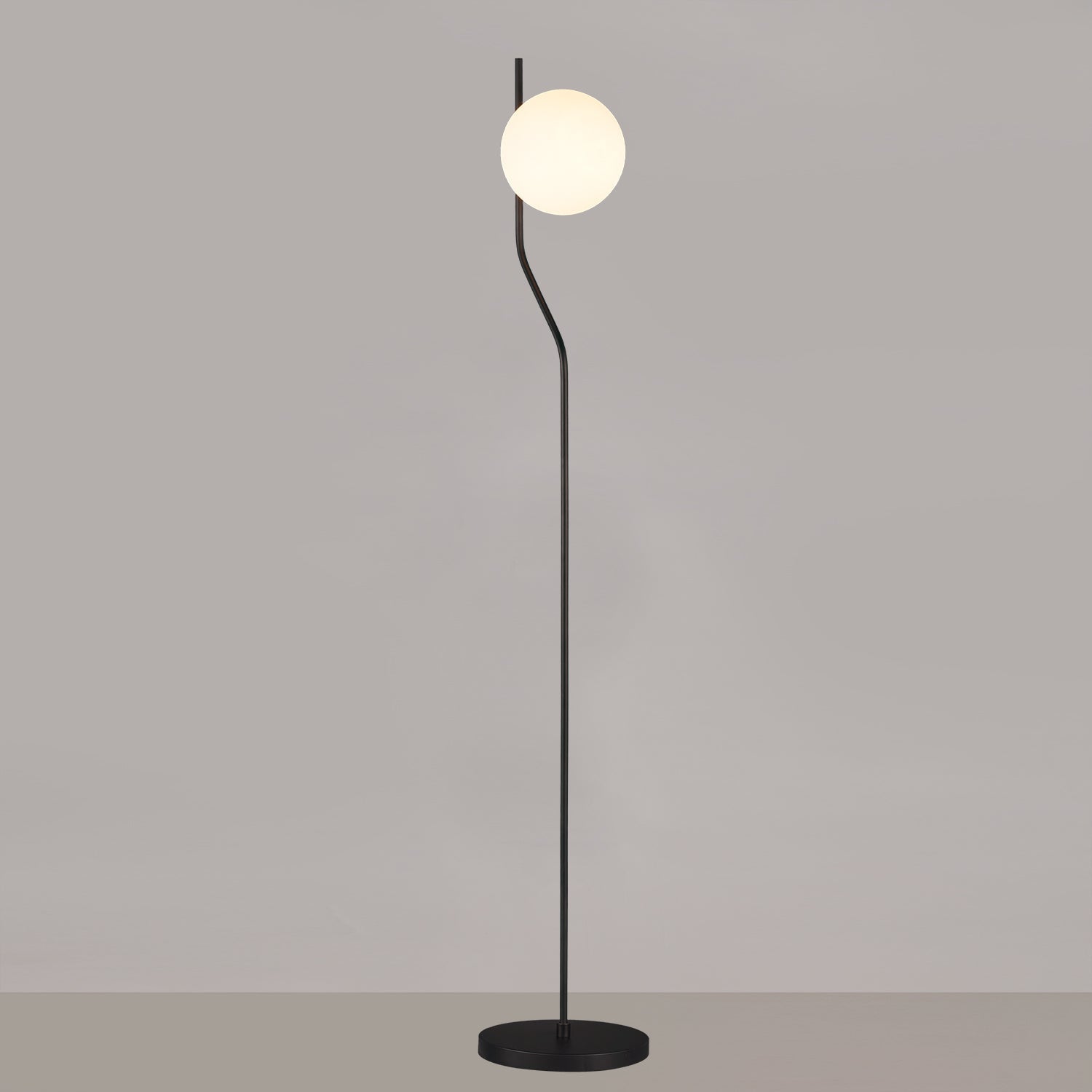 Floor Lamp Maui / Opal Glass & Metal - Floor Lamps