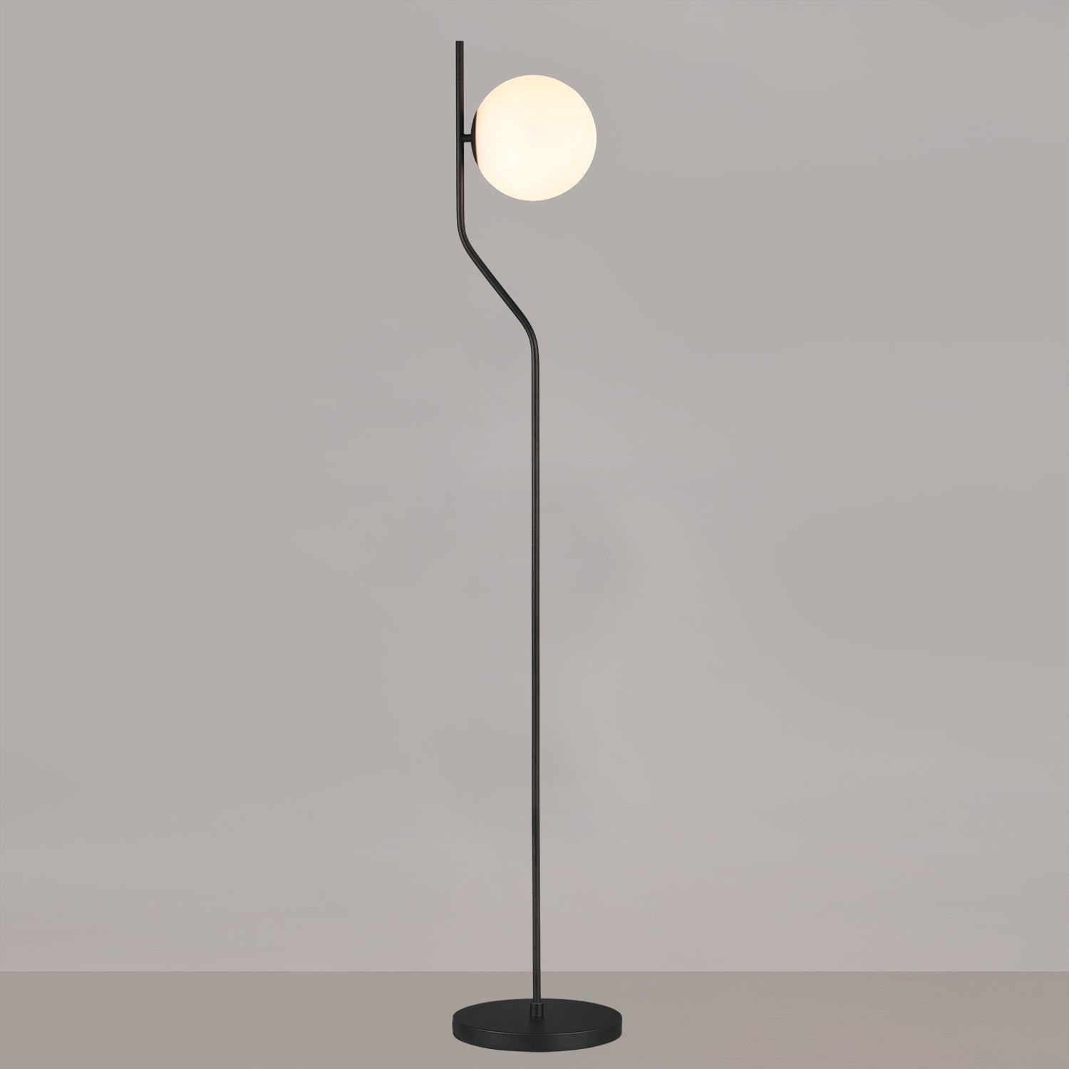 Floor Lamp Maui / Opal Glass & Metal - Floor Lamps