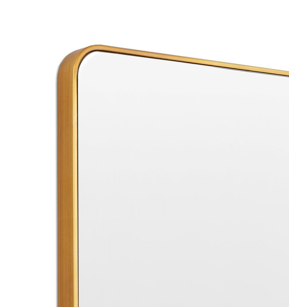 Flora 80cm Curve Rectangular Mirror - Brass - Mirror