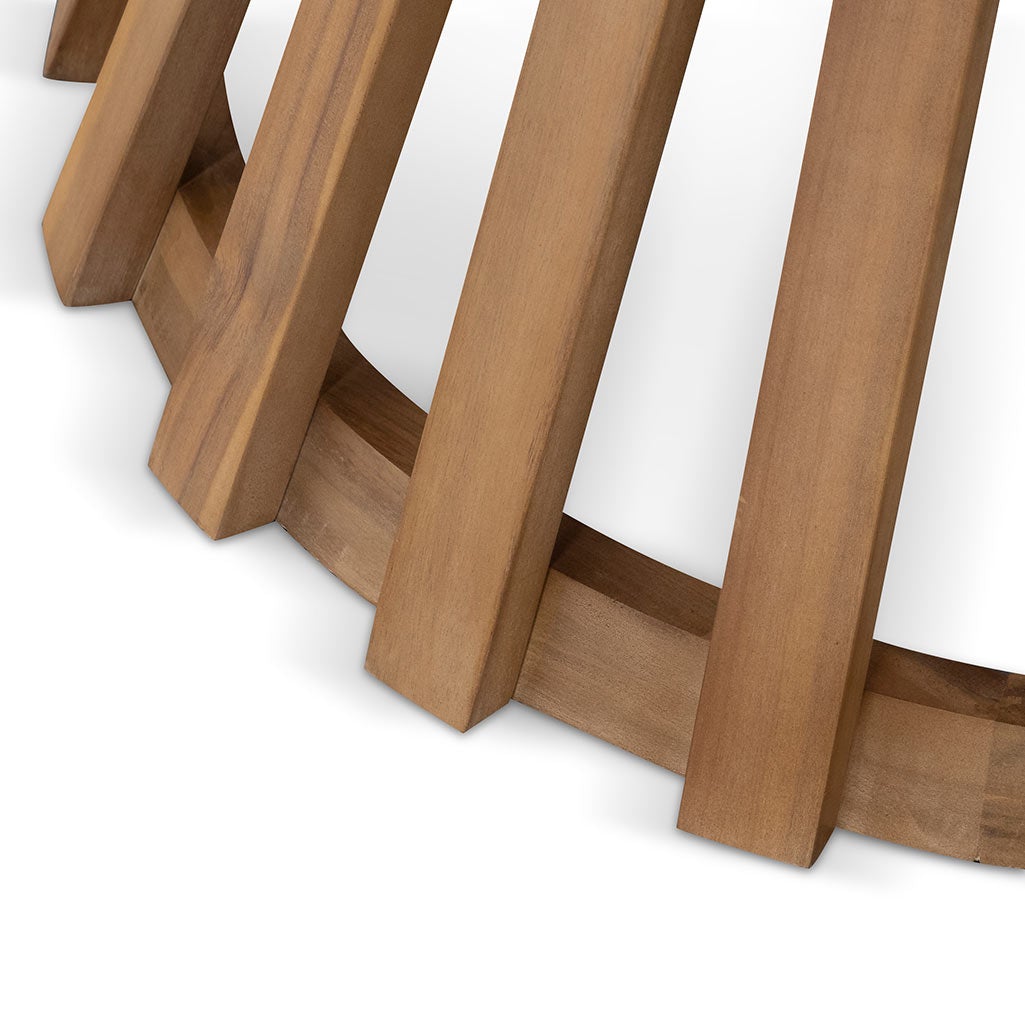 Fredrinn Round Outdoor Dining Table - Natural Light - Dining Tables