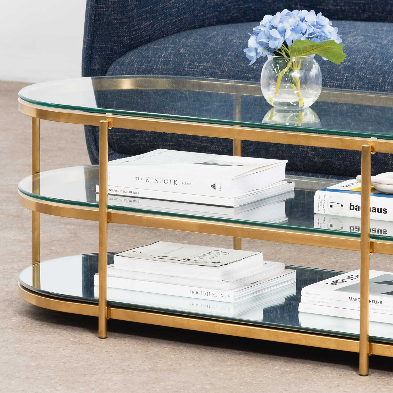 Gabriel Oval Glass Coffee Table - Coffee Table