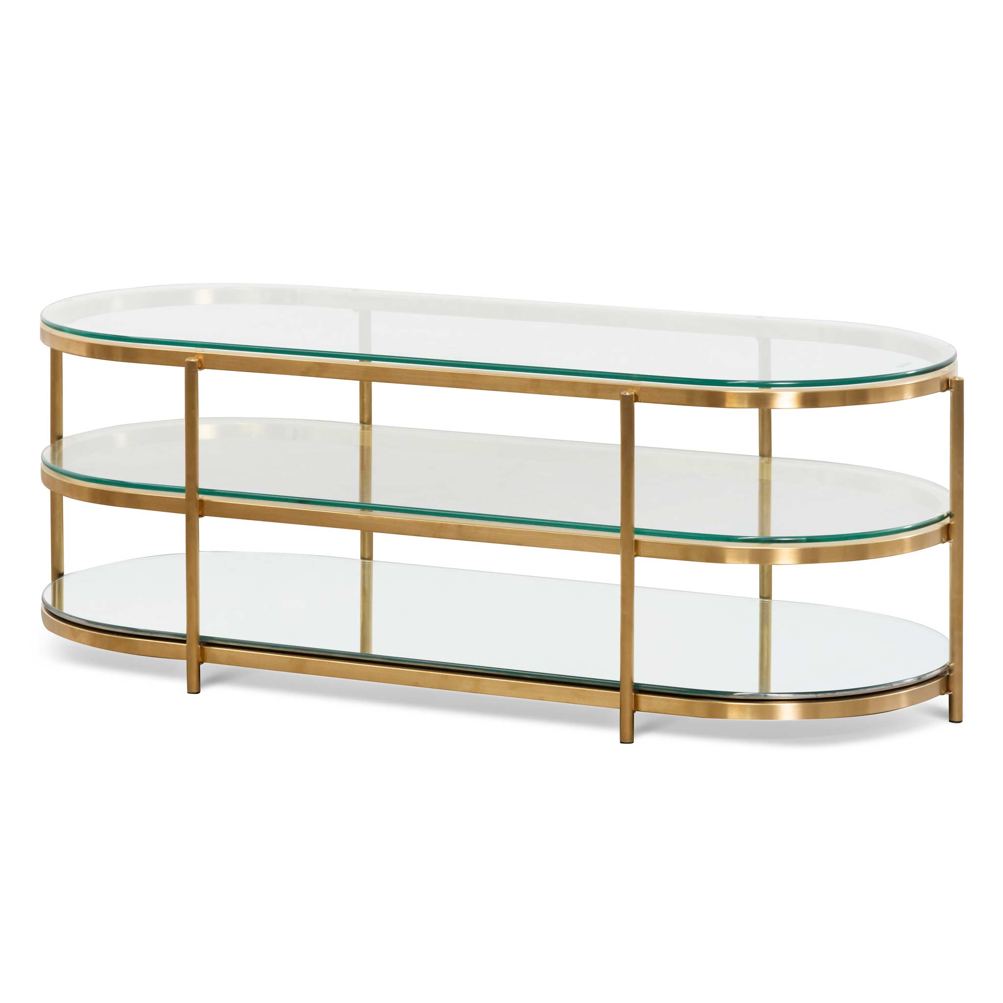 Gabriel Oval Glass Coffee Table - Coffee Table