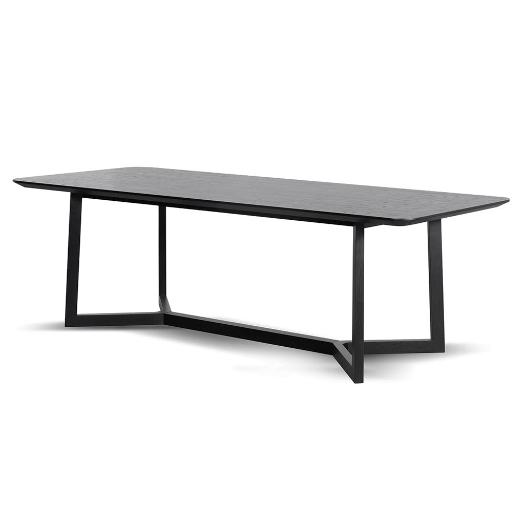 Gian 2.4m Wooden Dining Table - Full Black - Dining Tables