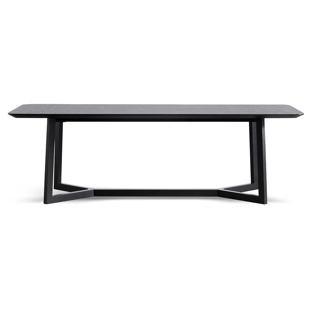 Gian 2.4m Wooden Dining Table - Full Black - Dining Tables