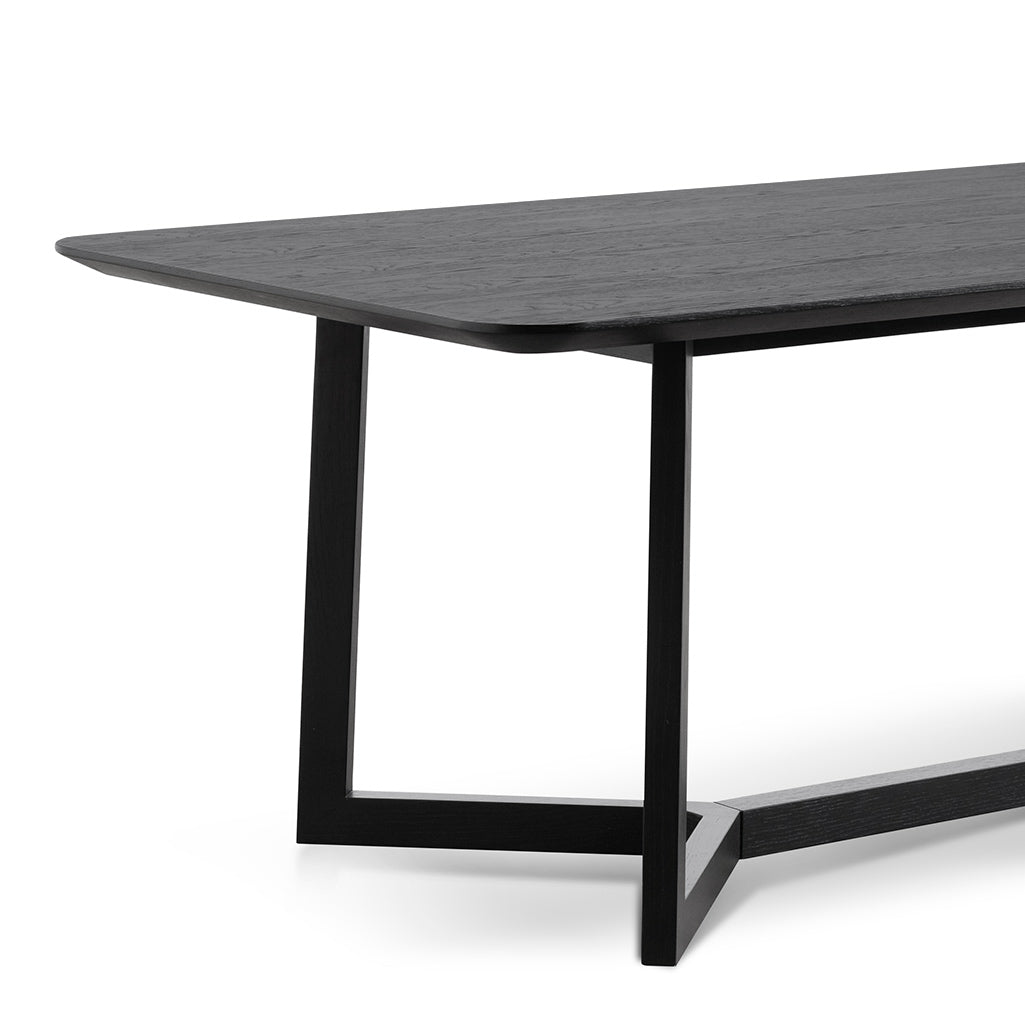 Gian 2.95m Wooden Dining Table - Full Black - Dining Tables