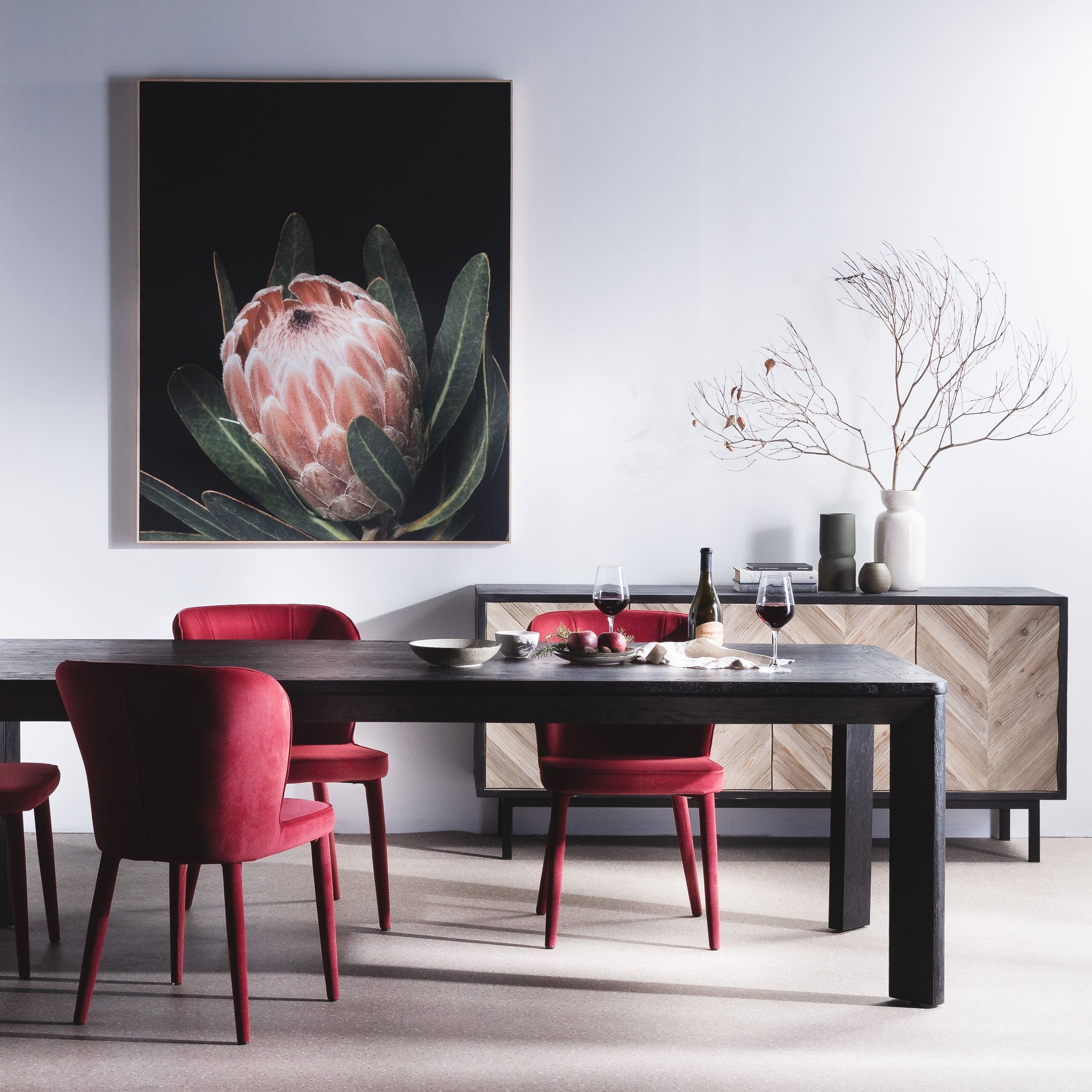 Gilliard 2.4m Wooden Dining Table - Full Black - Dining Tables