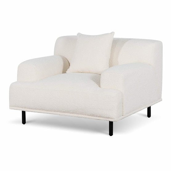 Harper Armchair - Ivory White Boucle - Armchairs