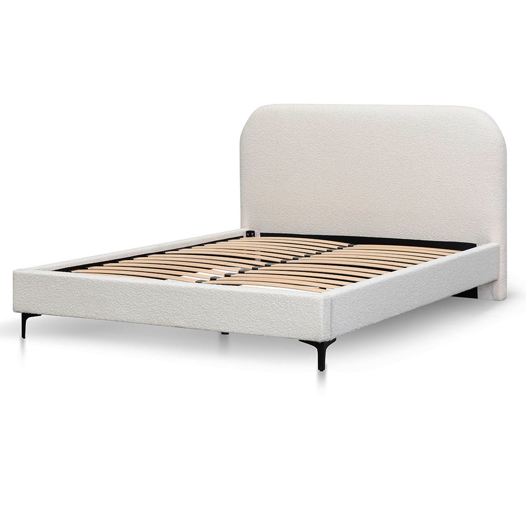 Harper Queen Bed Frame - Cream Boucle - Beds