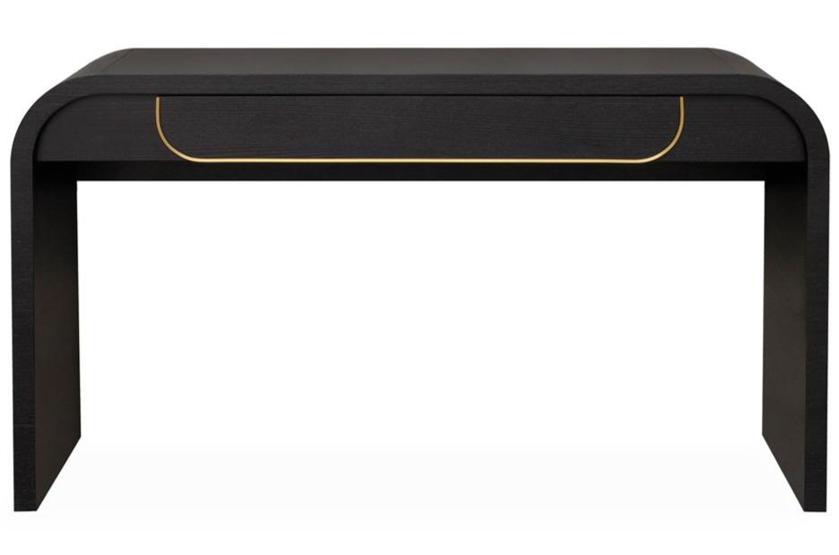 Haru 1.4m Console Table - Textured Espresso Black - Console