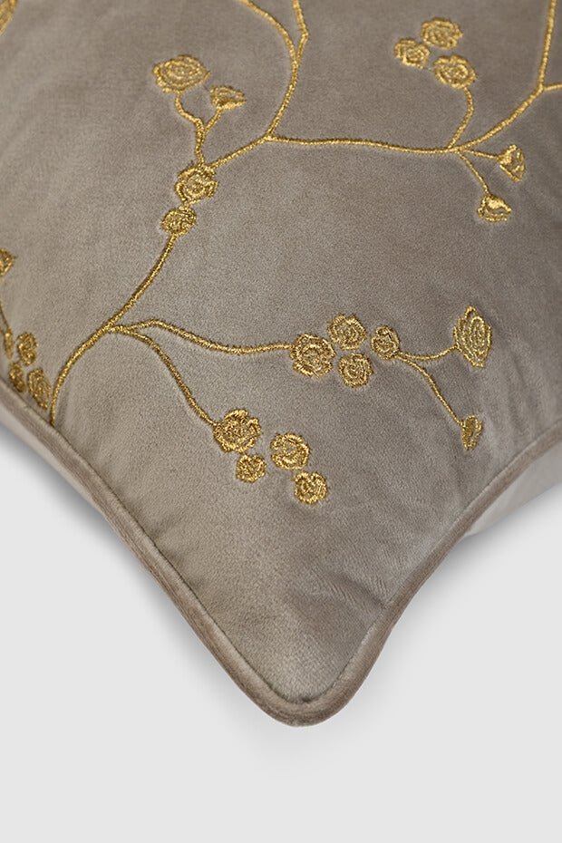 Healing Garden Velvet Lumbar Pillow Cover , Beige - Pillow Covers