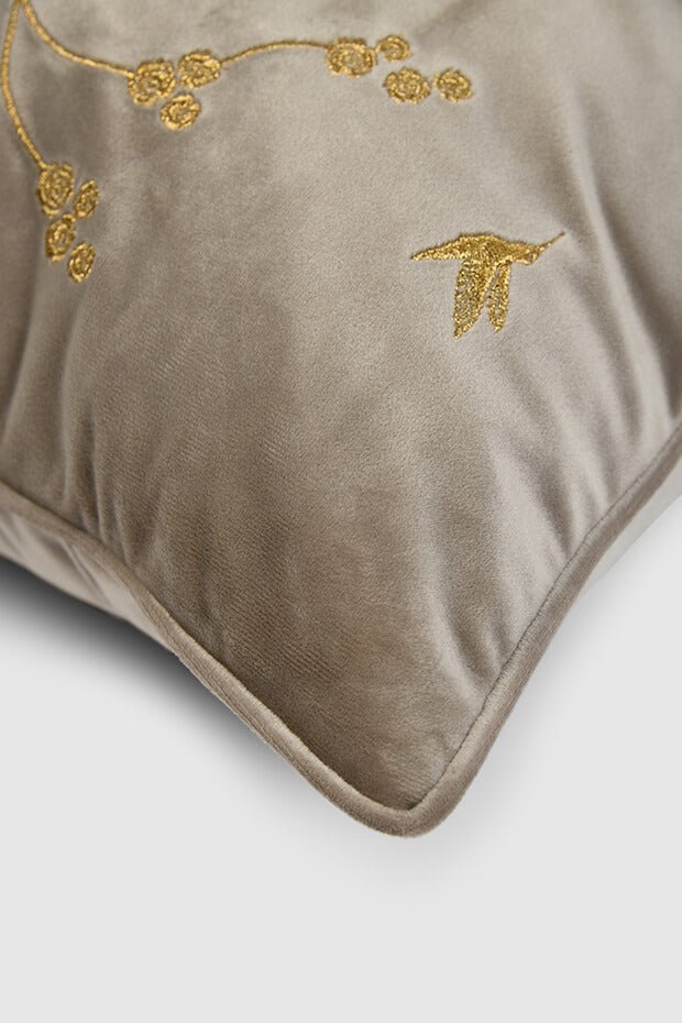 Healing Garden Velvet Pillow Cover , Beige - Pillow Covers