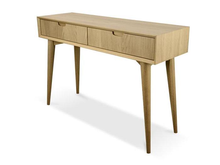 Henrik Scandinavian Wood Console Table with Drawers - Console