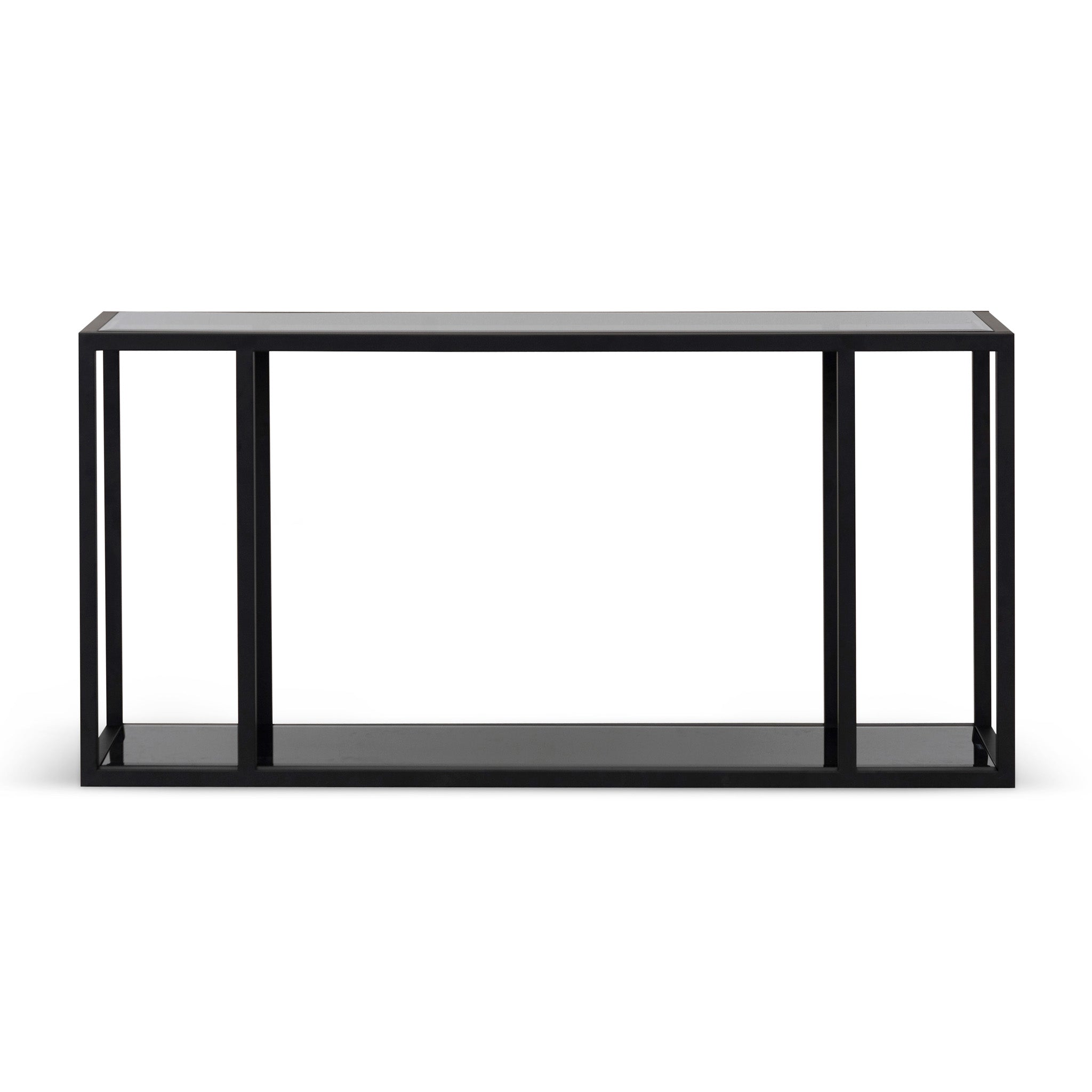 Hiroshi Grey Glass Console Table - Black - Console