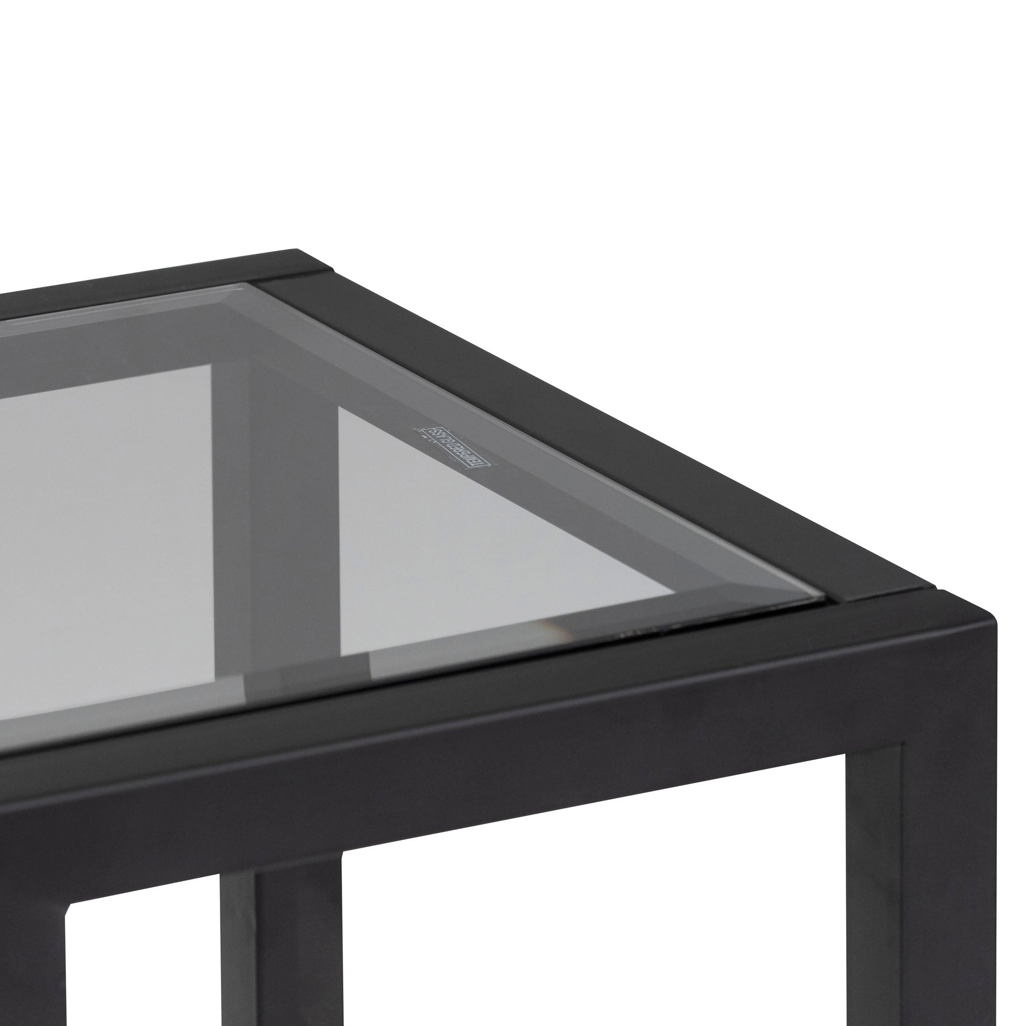 Hiroshi Grey Glass Console Table - Black - Console