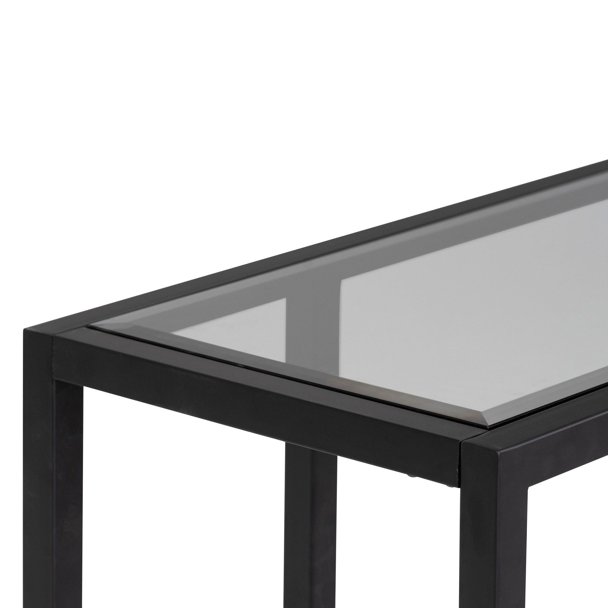 Hiroshi Grey Glass Console Table - Black - Console