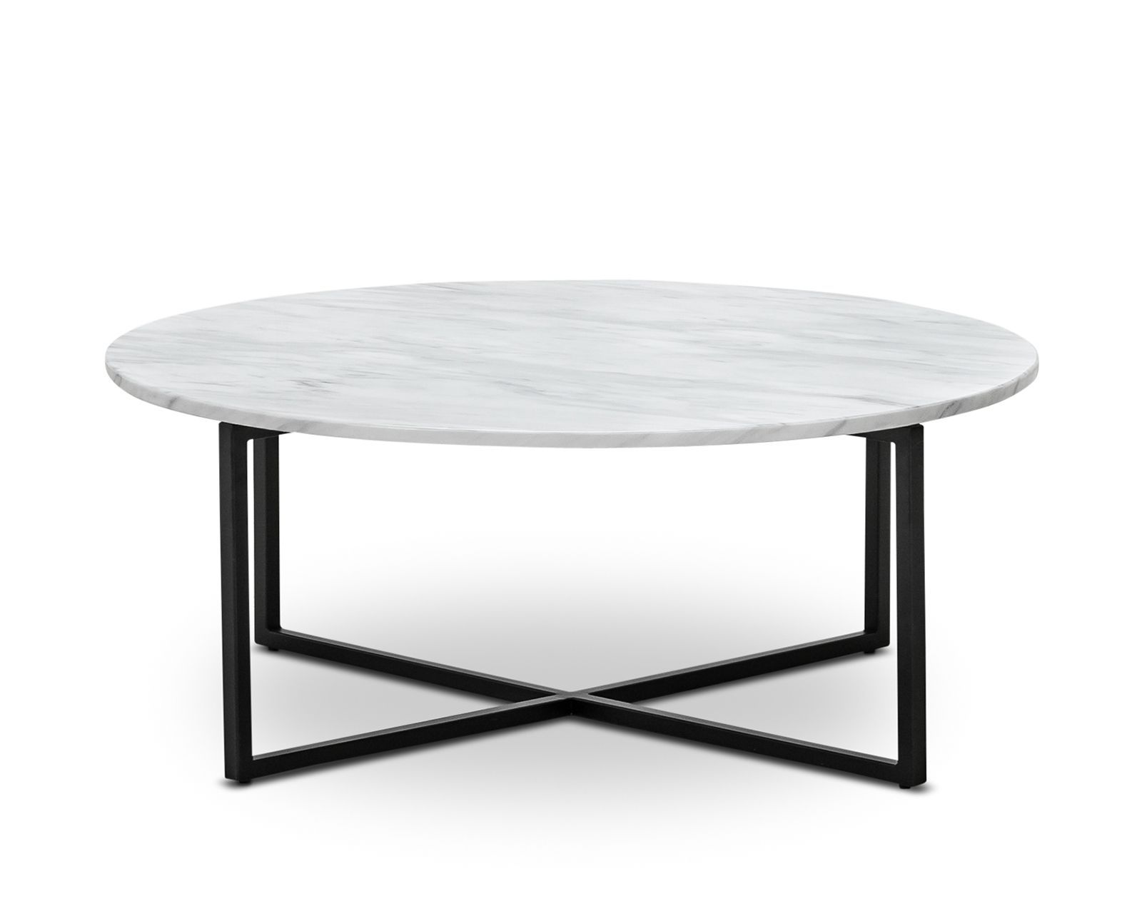 Hudson Round White Marble Coffee Table - Coffee Table