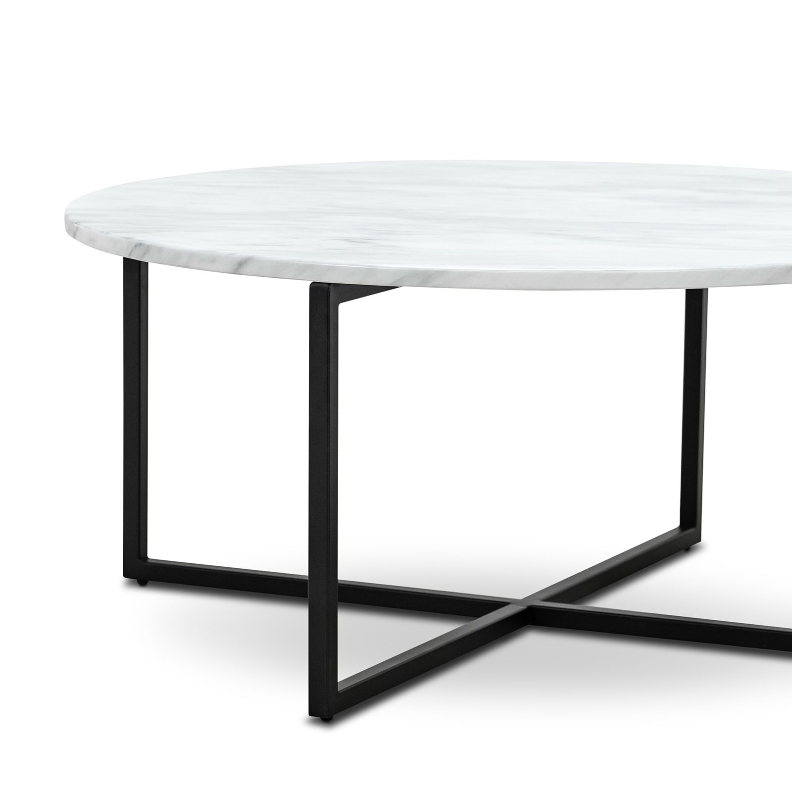 Hudson Round White Marble Coffee Table - Coffee Table