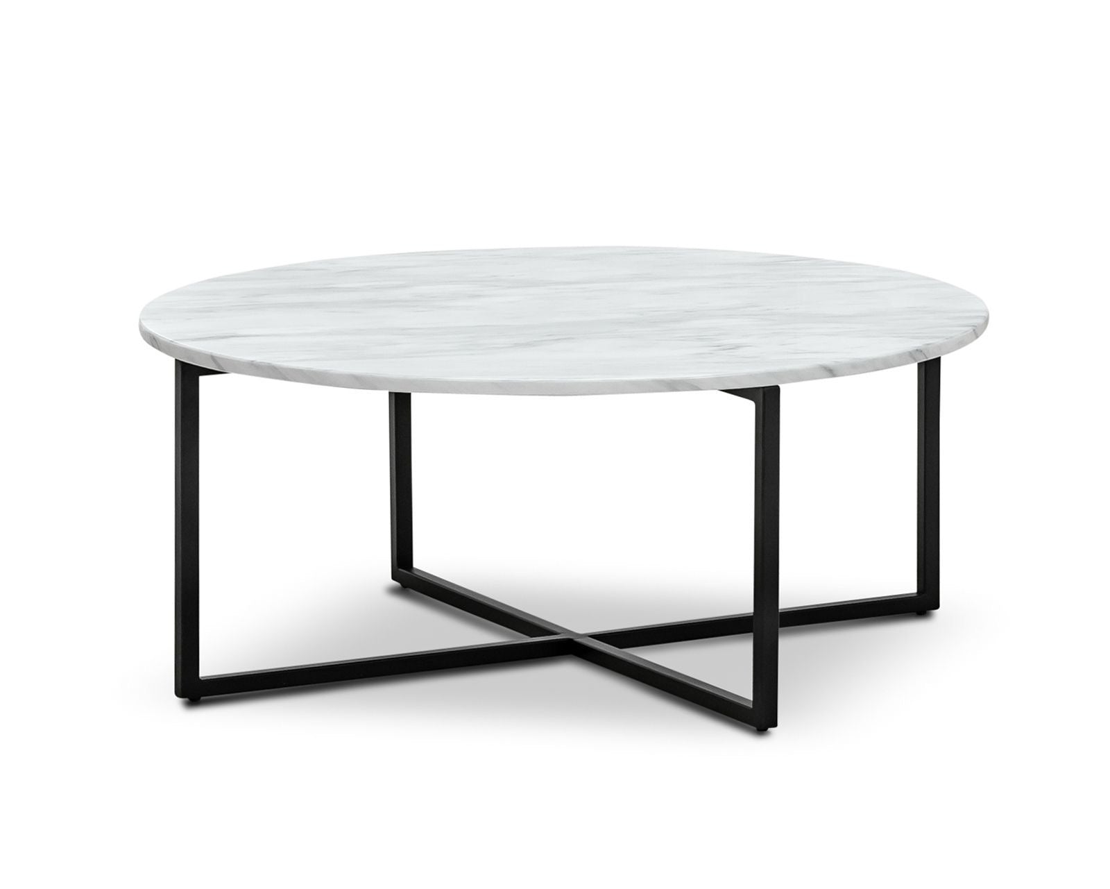 Hudson Round White Marble Coffee Table - Coffee Table