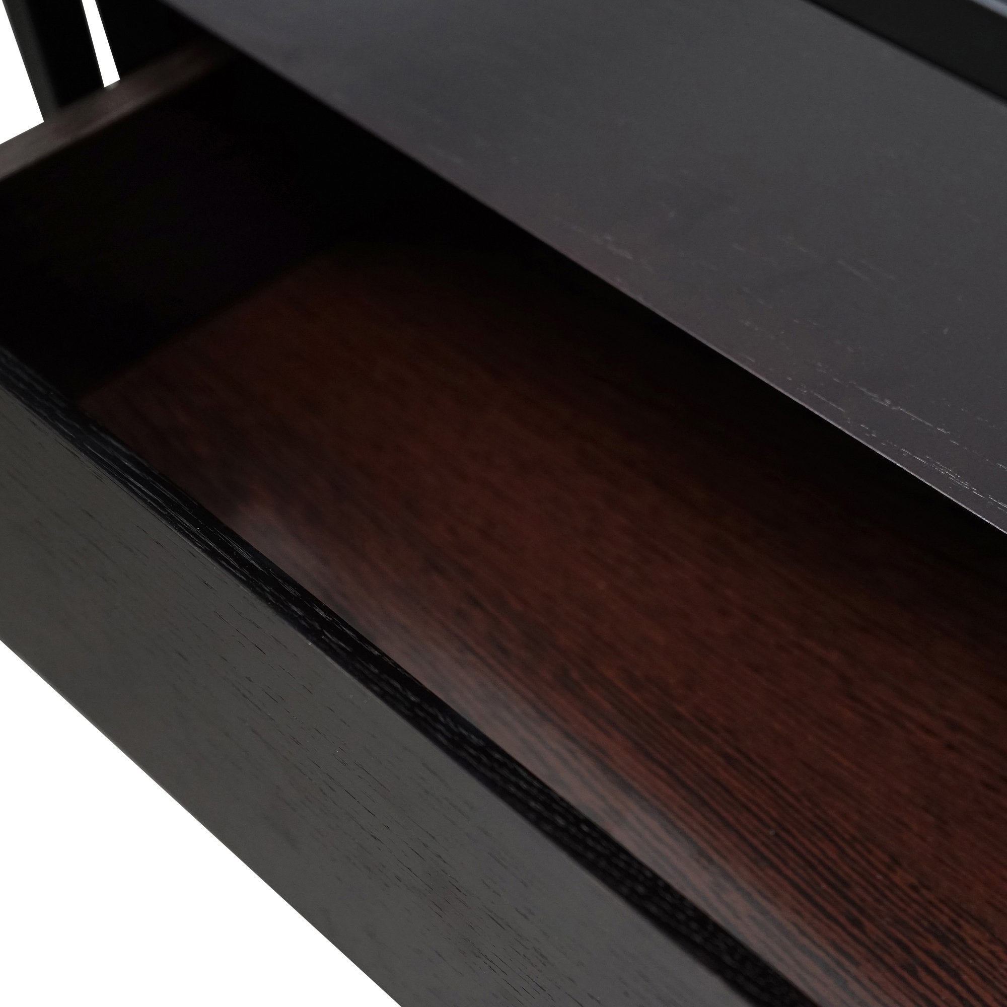 Iris Scandinavian Metal Frame Side Table - Full Black - Bedside Tables