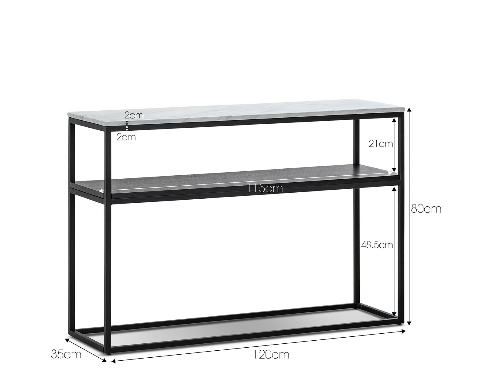 Isabella White Marble Console Table - 1.2m - Console