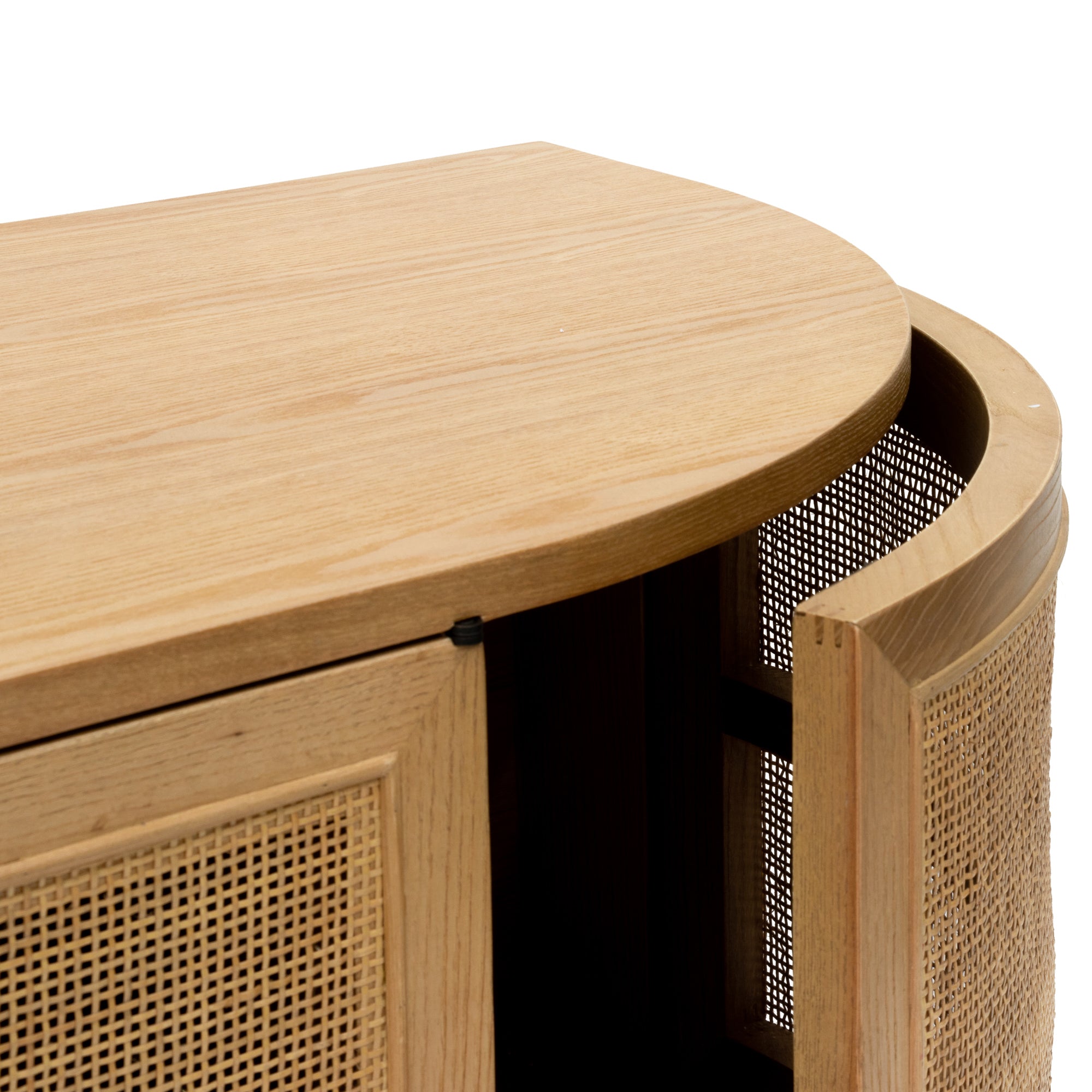 Isla Rattan Doors TV Stand - Natural Oak - TV Units