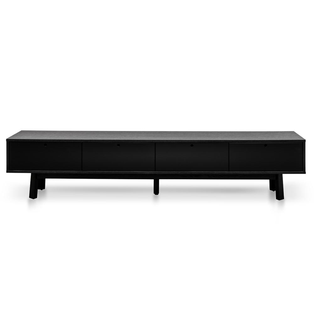 Isla Scandinavian Oak Finish TV Unit - Full Black - TV Units