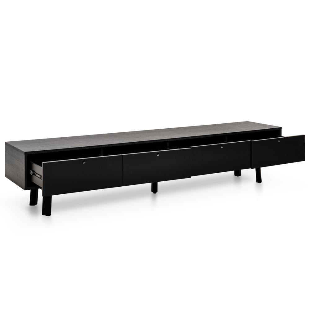 Isla Scandinavian Oak Finish TV Unit - Full Black - TV Units