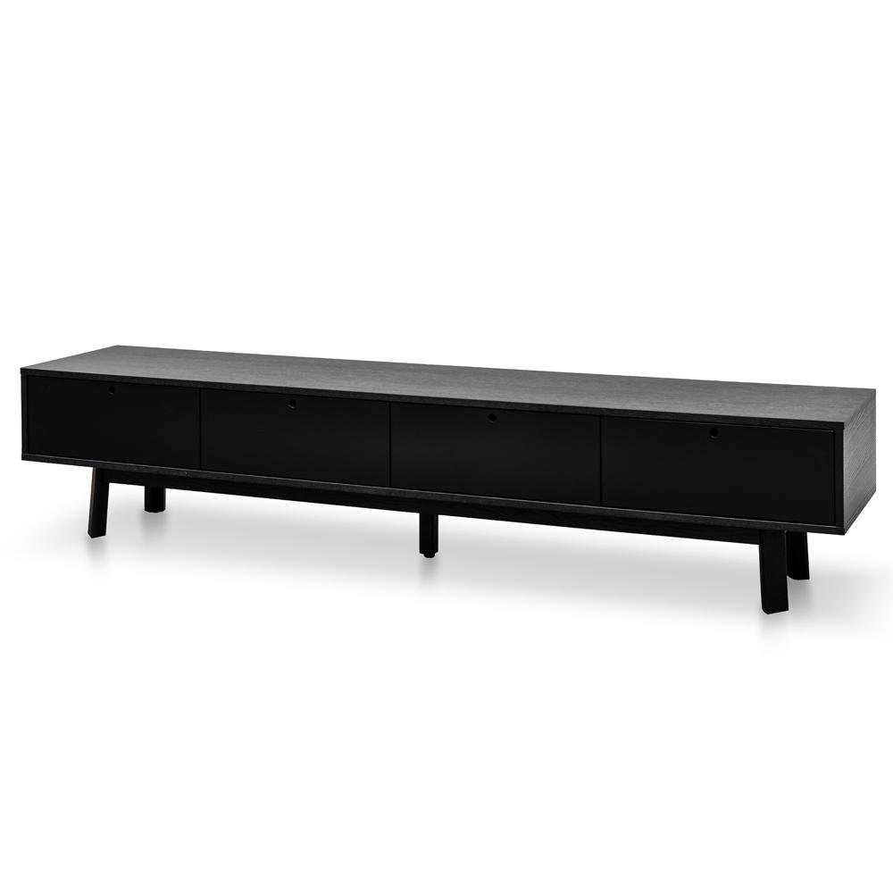 Isla Scandinavian Oak Finish TV Unit - Full Black - TV Units