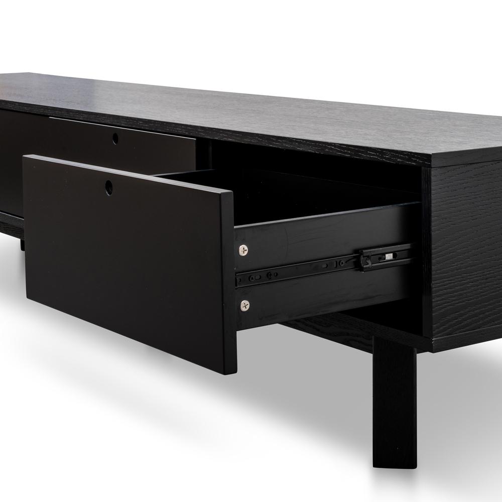 Isla Scandinavian Oak Finish TV Unit - Full Black - TV Units