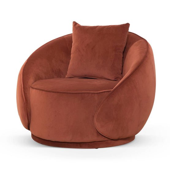 Jasper Velvet Armchair - Rustic Orange - Armchairs