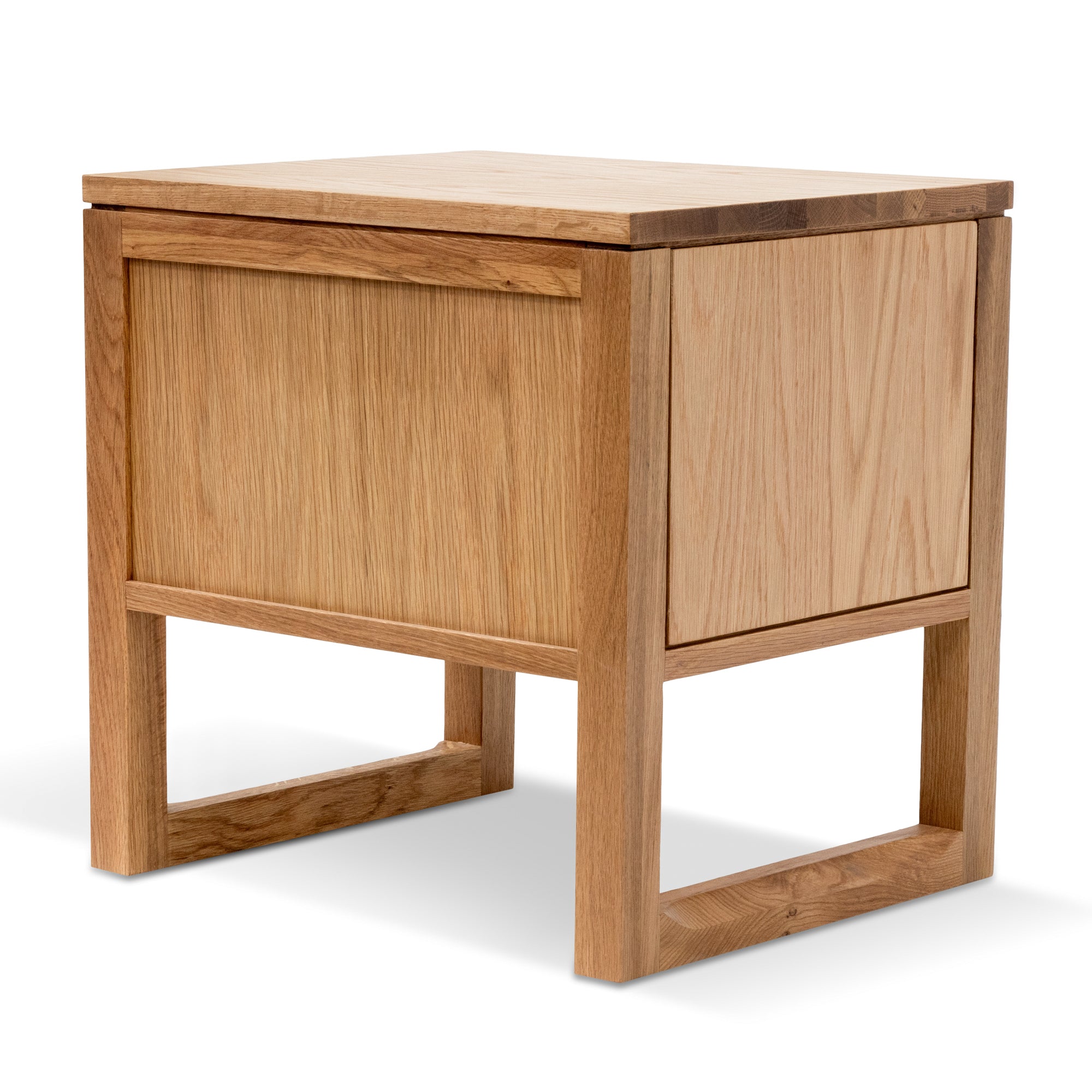 Jeffs 2 Drawer Wooden Bedside Table - Natural Oak - Bedside Tables