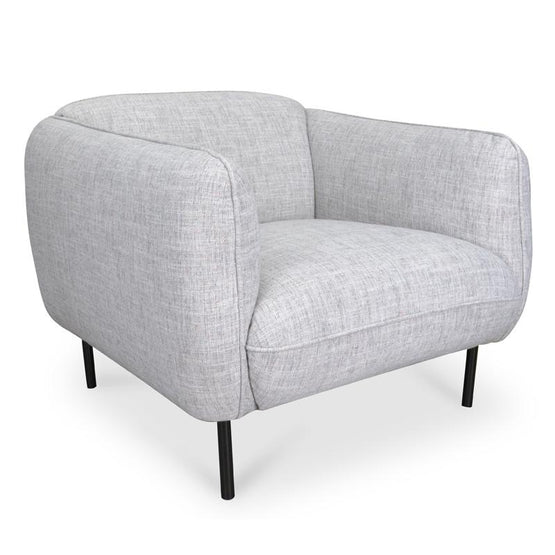Jocelyn Armchair - Light Spec Grey with Black Metal Legs - Armchairs