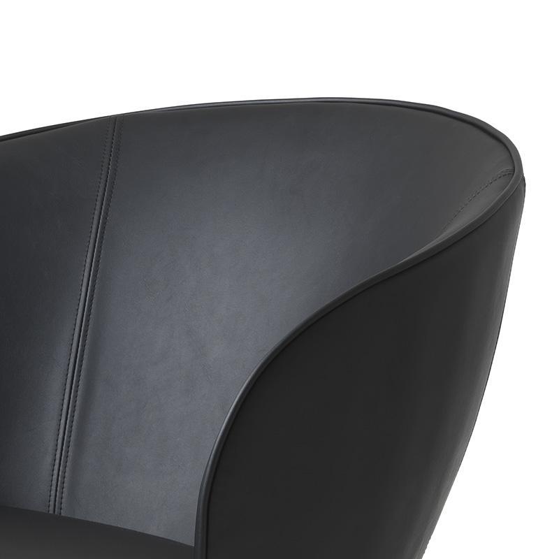 Johns Faux Leather Lounge Chair - Black - Dining Chairs