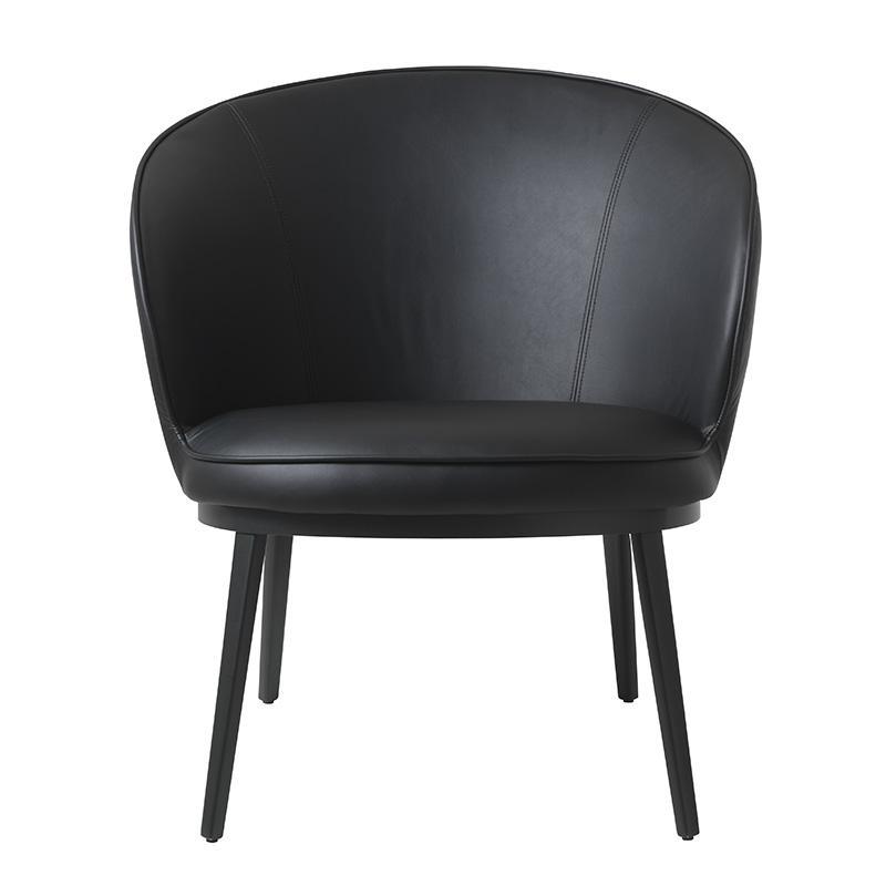 Johns Faux Leather Lounge Chair - Black - Dining Chairs